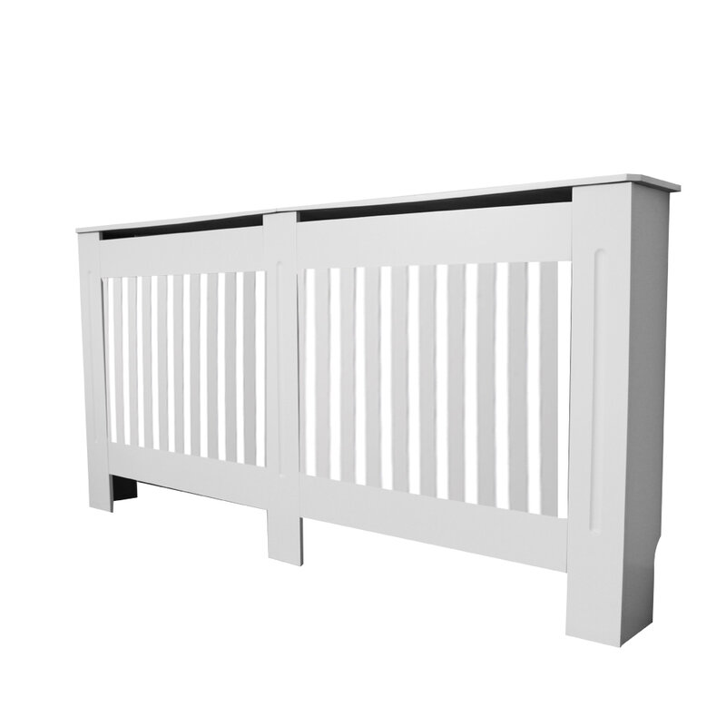 Panana-cubierta de radiador pintada para invierno, mueble de radiador, pantalla forrada de MDF blanca, cubierta protectora de calefacción