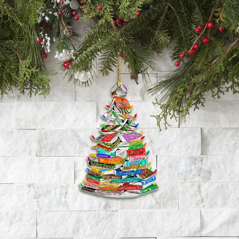 Decoraciones de madera 2D para árbol de Navidad, adornos para árbol de Navidad, pájaro, loro, gallo, vaca, libro, bolas de colores, decoración del hogar, regalo de Año Nuevo, 2022