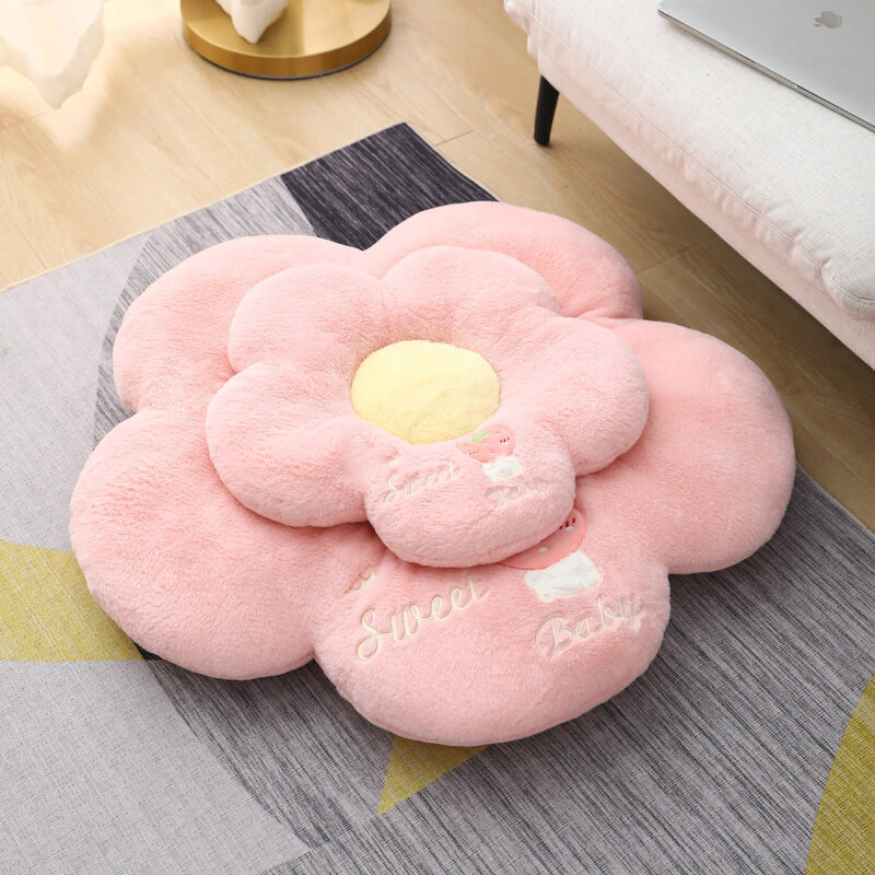 50cm/90cm plush flower mats lifelike soft plant flower throw pillow cushioncrawling pad baby kids home mat home decor