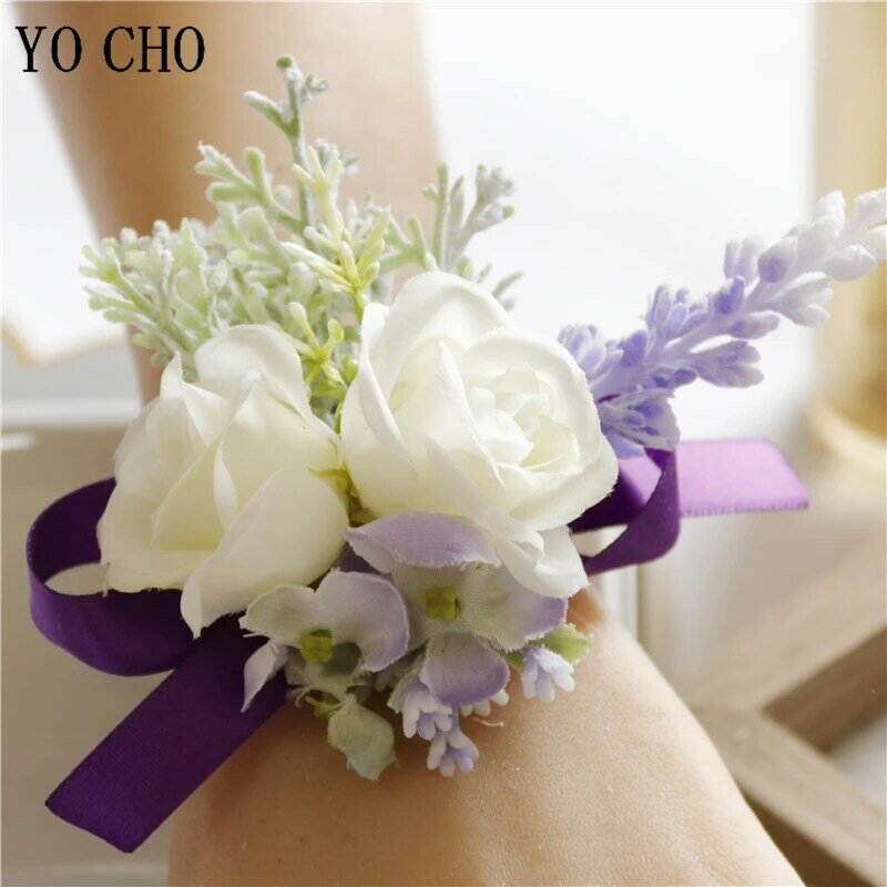 Женский свадебный браслет, браслет для подружек невесты, корсажный браслет, бутоньерка с цветами, аксессуары для свадьбы
