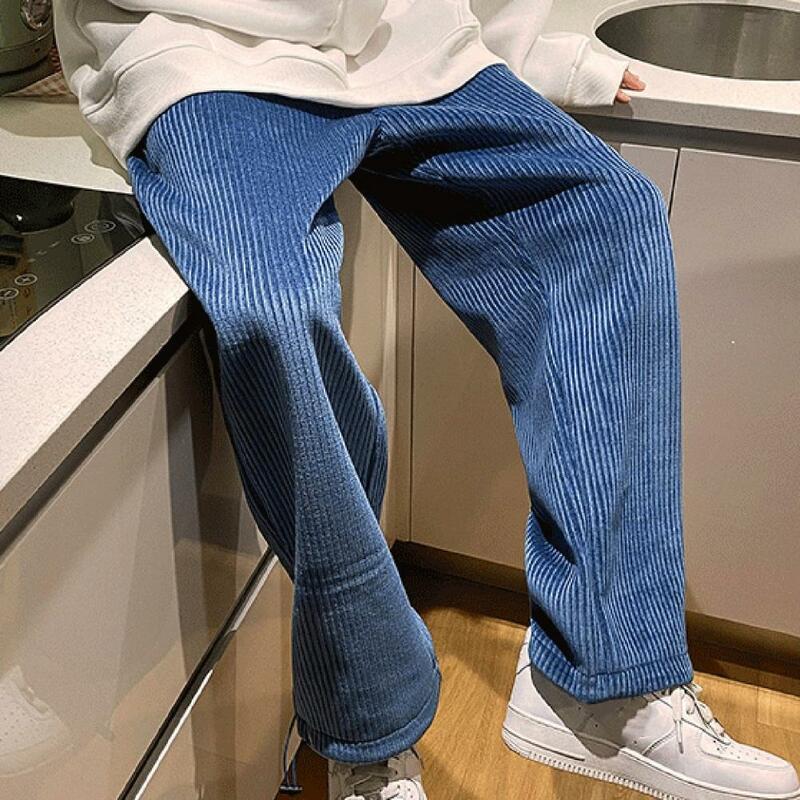 Pantaloni per adolescenti alla moda cravatta gamba facile da lavare tutti i Match pantaloni autunnali morbidi pantaloni da uomo pantaloni dritti