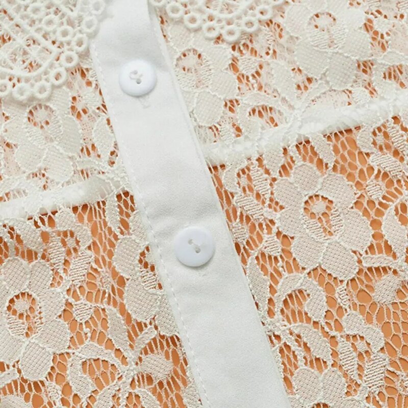4 peças botões moda feminina blusa falsa de renda branca preta botão gola destacável acessório blusa fácil de desgastar roupa