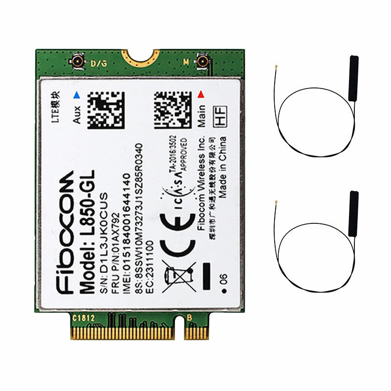 Fibocom L850-GL M.2 카드, 01AX792 4G LTE 무선 모듈, ThinkPad X395 X1 탄소 Gen6 X280 T580 T480s L480 X1 요가 Gen 3 L580