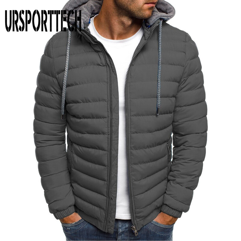 Jaqueta de inverno de alta qualidade com capuz casaco causal zíper jaquetas masculinas parka roupas quentes dos homens streetwear vestuário para homens casacos