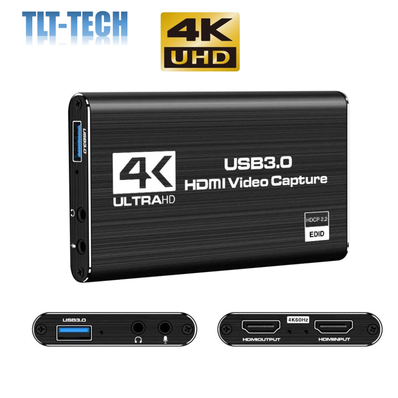 Audio Video Capture Card 4K HDMI to USB 3.0 Capture Card 1080P 60fps Live Streaming Game Recorder Device for PS4