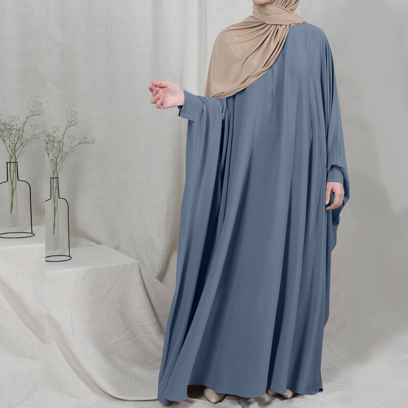 Abaya ชุดสวดมนต์ Nida ชุดเดรสแฟชั่นมุสลิมเสื้อผ้าอิสลามสำหรับผู้หญิงชุดกระโปรงยาวแขนปีกค้างคาวสำหรับผู้หญิงขนาดใหญ่พิเศษ