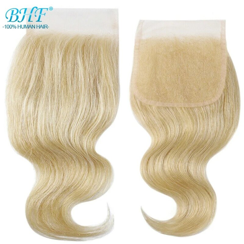 #613 блонд человеческие волосы закрытия 4*4 свободная часть бразильские волнистые кружева Закрытие Remy наращивание волос 4*1 закрытие