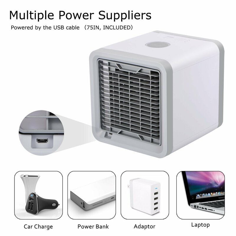 Home Mini Klimaanlage Tragbare Luftkühler 7 Farben LED USB Kühler Lüfter Luftkühlung Fan Wiederaufladbare Fan Für Büro zimmer