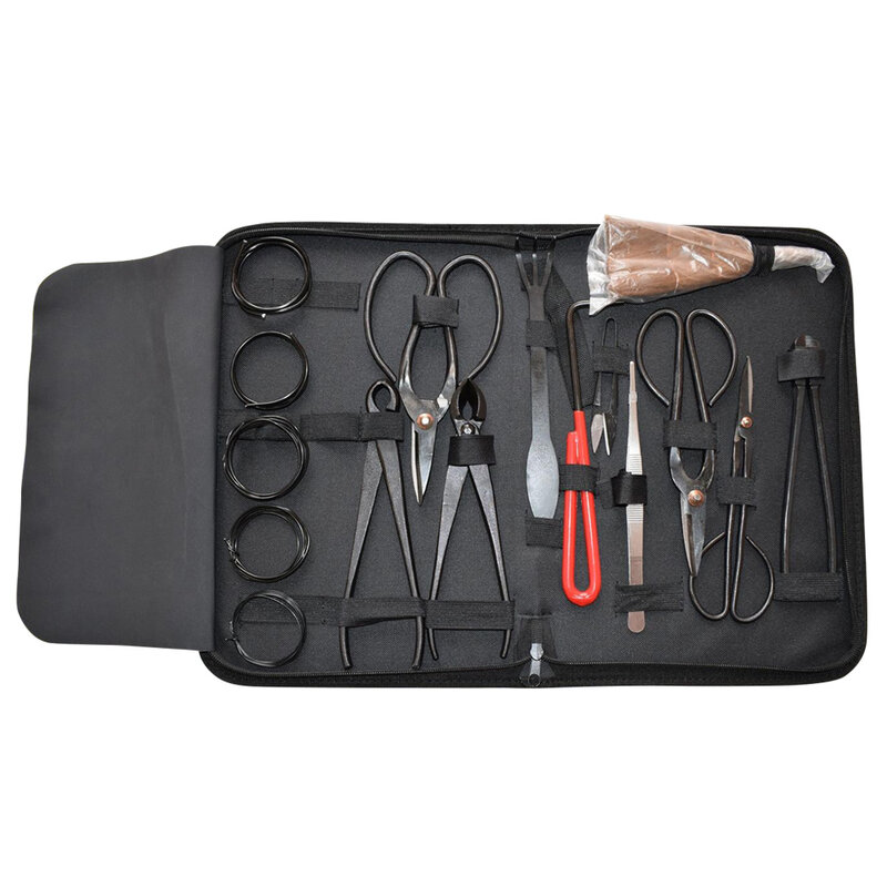 16Pcs Garden Bonsai Tool Set Carbon Steel Kit Cutter Scissors with Nylon Case UD88
