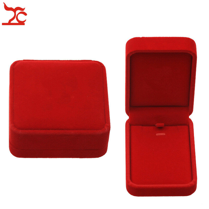 Qualität Hochzeit Schmuck Lagerung Fall Erstaunliche Rote Samt Ring Ohrringe Halskette Anhänger Armband Lagerung Organizer Geschenk Box