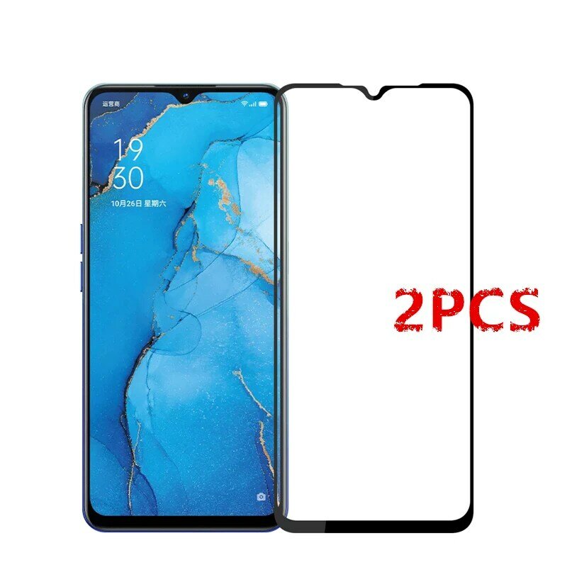 2Pcs For OPPO A91 Glass Tempered Glass for OPPO A91 Film Glue Cover 9H HD Hard Screen Protector Protective Glass for OPPO A91