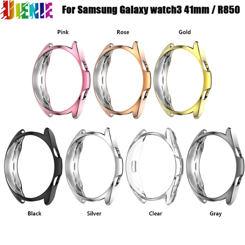 Custodia protettiva placcata mezza confezione in TPU per Samsung Galaxy watch3 41mm / R850 custodia protettiva per telaio protettivo