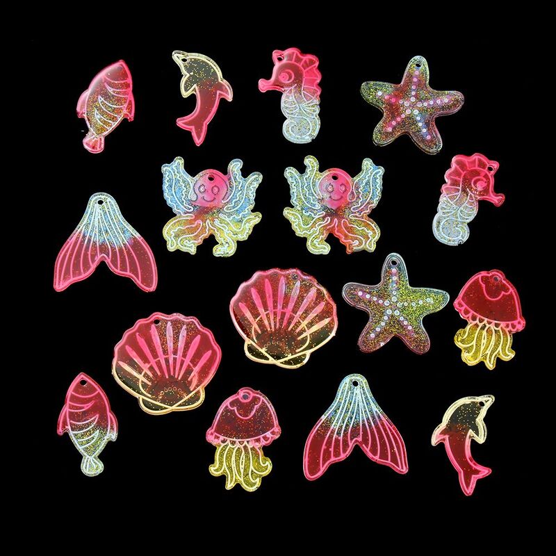 Oceaan Serie Dieren Diy Earring Hanger Siliconen Mal Hippocampus Kwallen Zeester Uv Epoxyhars Mallen Voor Sieraden Maken