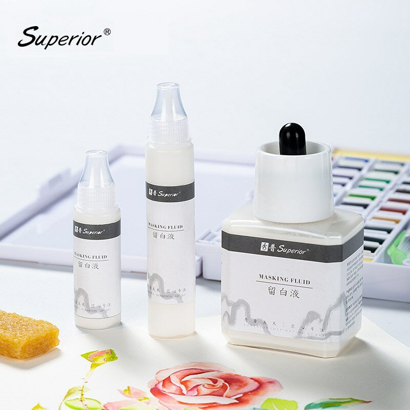 Superior 15/25/85ml branco líquido caneta goma ferramentas de arte para a pintura de materiais de arte aquarela mascaramento
