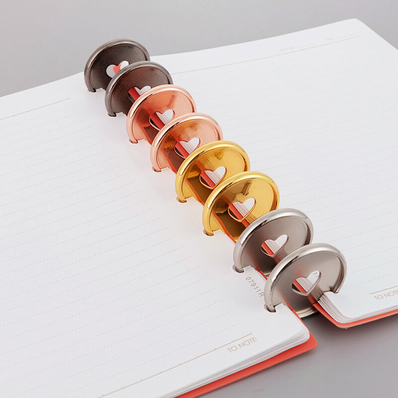 Planificateur en forme de champignon 35mm, 12 pièces, anneaux de reliure pour carnet de notes, Scrapbook, fournitures scolaires et de bureau