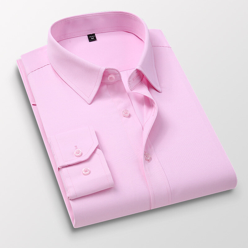 Camisa de negocios de manga larga para hombre, ropa de marca, Color sólido, informal, ajustada, blanca, talla grande, 5XL, 6XL, 7XL