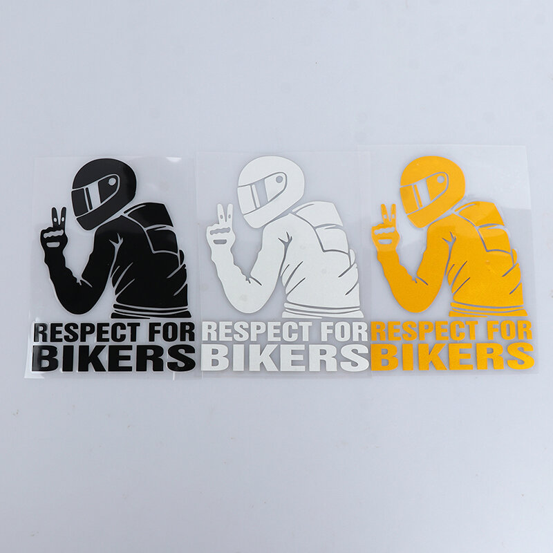1Pc 15X11ซม.เคารพ Biker สติกเกอร์สำหรับรถรถจักรยานยนต์ไวนิล3D สติกเกอร์รถจักรยานยนต์ไวนิล3D สติกเกอร์และ Decals