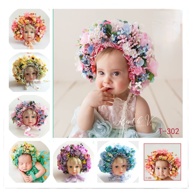 Coroa das crianças acessórios para o cabelo do bebê recém-nascido foto shoot cabeça flor do bebê meninas nupcial floral flor grinalda hairband