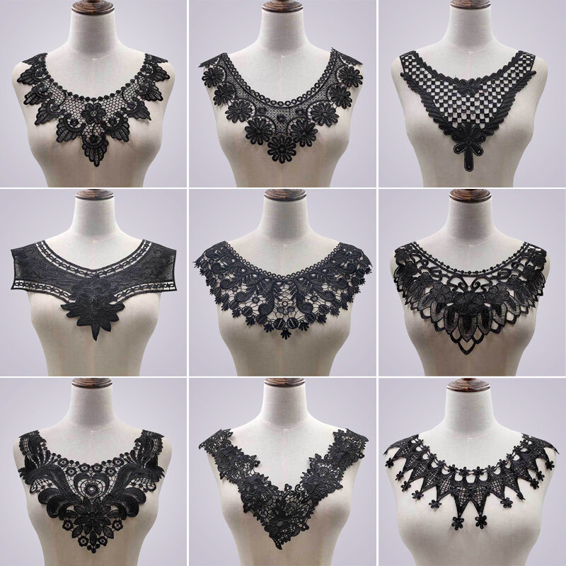 Fashion Exquisite Handmade DIY Water Soluble Openwork Lace Dress Sweater Dress Decoration Wild Collar Sewing Splicing Patches