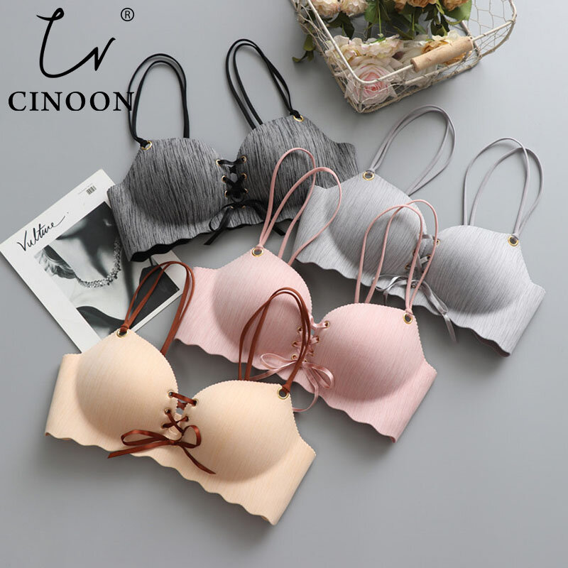CINOON-Mulheres Sem Costura Push Up Bras, Roupa Interior Super Sexy, Fio Livre, Bralette, Beleza Voltar Lingerie, Senhoras Sutiã