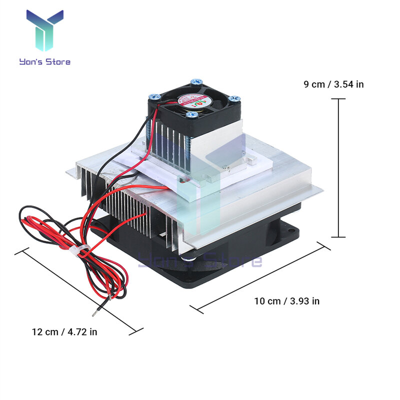 DC 12V 60W Thermoelectric Peltier Refrigeration Cooler Semiconductor Air Conditioner Cooling System DIY Kit with Fan