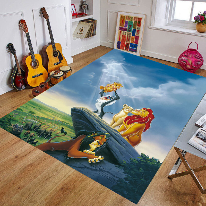 Tapis de jeu le roi Lion Simba pour enfants, 80x160CM, grand tapis de sol de salon, de chambre à coucher, de couloir de maison