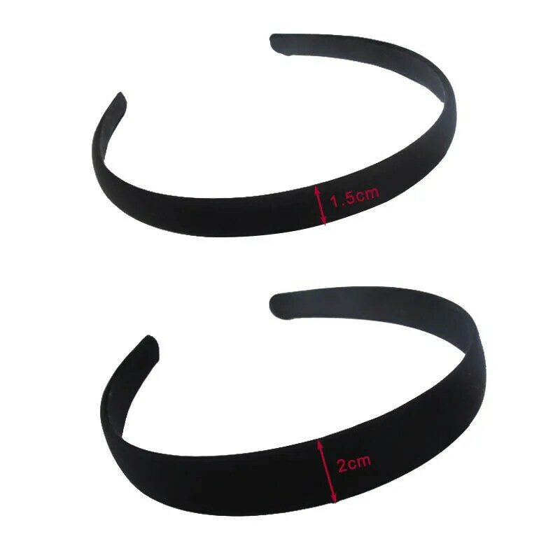 4Pcs สีดำกว้างง่ายผม1.5 2 2.5 3 4ซม.DIY เครื่องประดับ Scrunchie วัสดุผ้า Headband กึ่ง-สำเร็จรูปอุปกรณ์เสริมผม