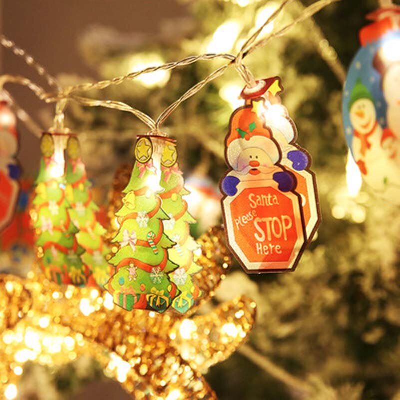 2022 ano novo luzes de natal 3m 20 leds luzes da corda santa boneco de neve design para grinaldas de árvore festa natal decoração casa lâmpada