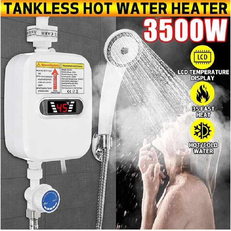 3500W เครื่องทำน้ำอุ่นก๊อกน้ำน้ำทันที-เครื่องทำความร้อน Tap ความร้อนร้อนทันทีสำหรับห้องครัวห้องน้ำ
