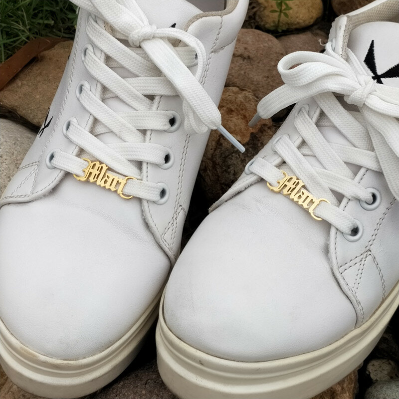 Qualsiasi lettera scarpa di fissaggio gioielli personalizzati acciaio inossidabile Buckie moda nome personalizzato fibbia per scarpe accessori in acciaio inossidabile