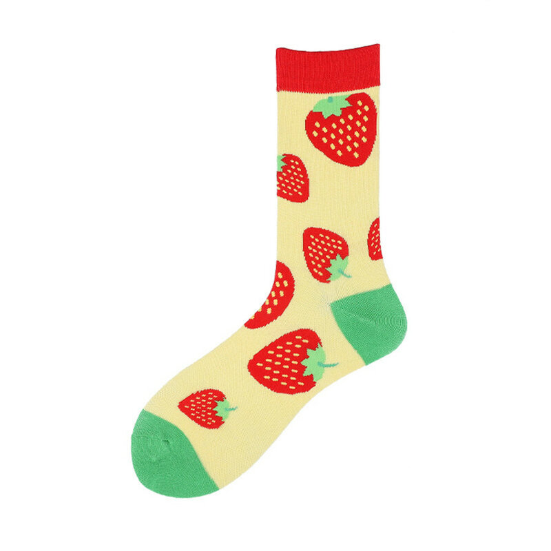 Street tide socks designed for creative fruits socks cotton socks couple in tube socks colored stocks