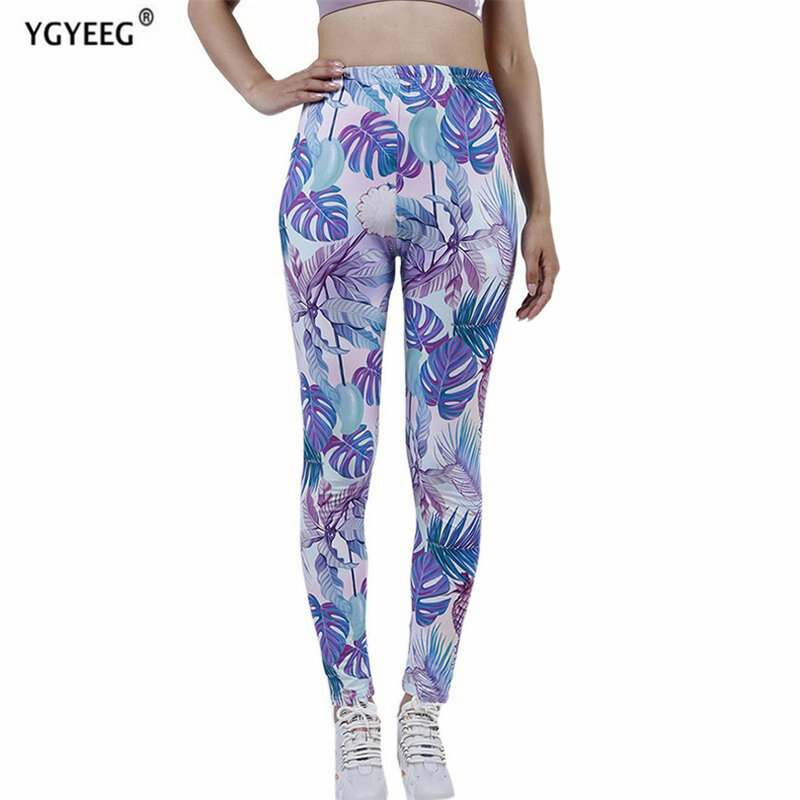 YGYEEG – Leggings de Fitness Push Up pour femmes, pantalon de Sport, taille haute, imprimé feuilles d'ananas, bas d'entraînement, vente en gros, livraison directe