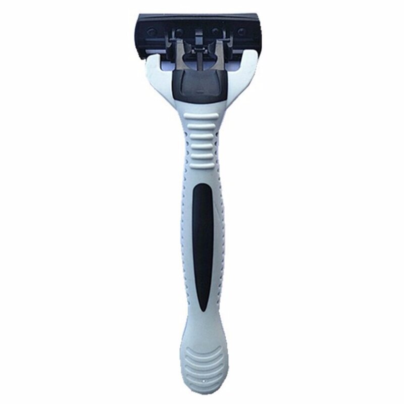 Maquinilla de afeitar de seguridad para hombre de 6 capas, 1 soporte para afeitadora + 6 hojas de repuesto, cabezal de Cassette, máquina de afeitar el pelo, cuchilla facial, depiladora, recortador