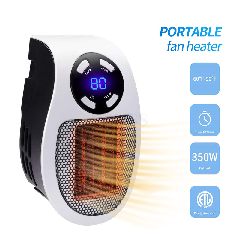 Mini calentador eléctrico portátil para el hogar, calentador de manos con ventilador, enchufe en la pared, oficina, habitación, estufa, radiador de escritorio de invierno