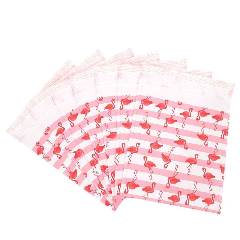 10PCS Poly Bubble Mailer Flamingo Design Fashion Trend Padded Envelopes Mailing bag self seal envelope Shipping bag
