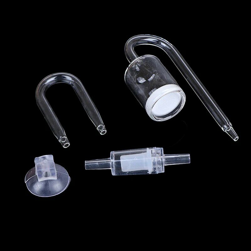 4 in 1 Aquarium CO2 Diffuser Set Carbon Dioxide Atomizer Check Valve U Shaped Connector Suction Cup For Fish Tank Planted Supply