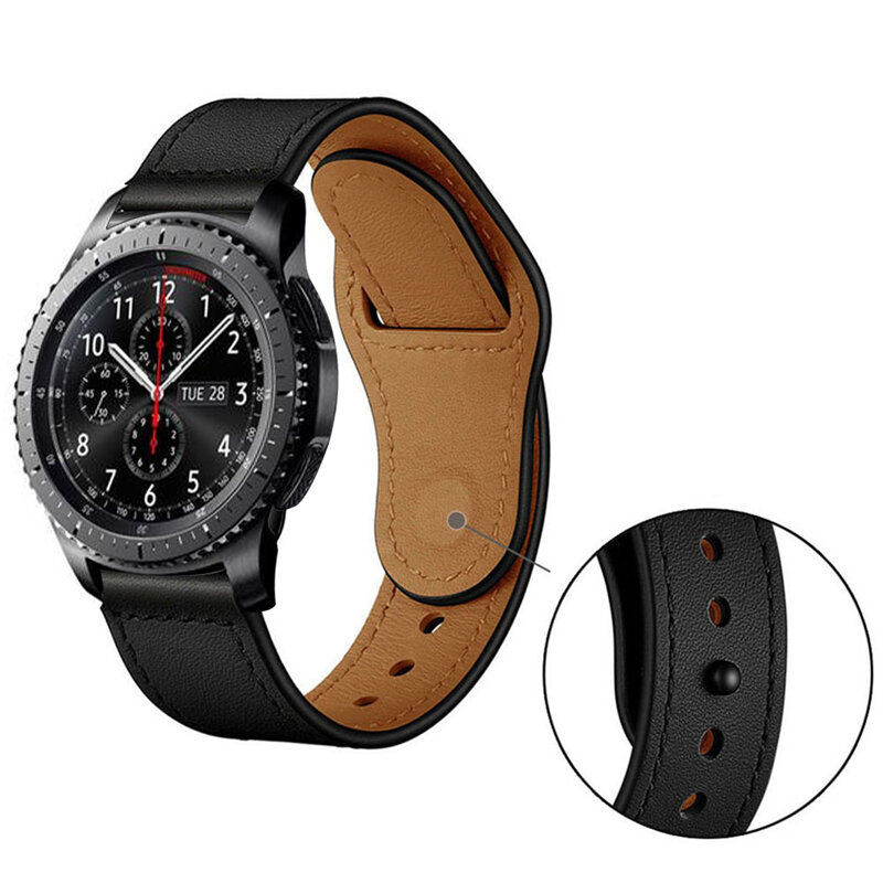 Reloj huawei gt 2 Correa para Samsung galaxy reloj 46mm 42mm engranaje S3 frontier activo 2 bandas 22mm/20mm pulsera de cuero genuino