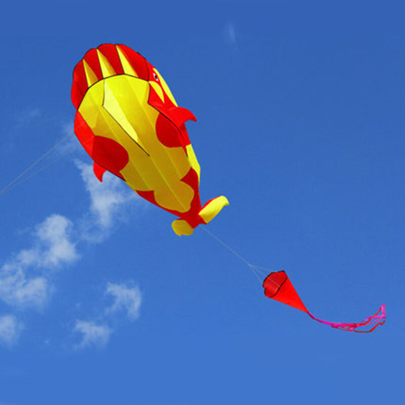 3D Soft Nylon Whale Dolphin Kite para crianças, Kite sem moldura, brinquedo esportivo, pá inflável voadora para crianças, jogo divertido ao ar livre, verão