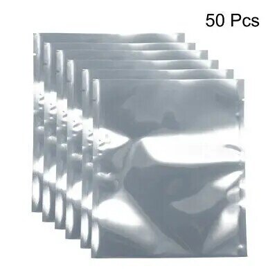 50 pces anti saco estático escudo blindagem saco, parte superior aberta plana, 6.7 "x 7.9"