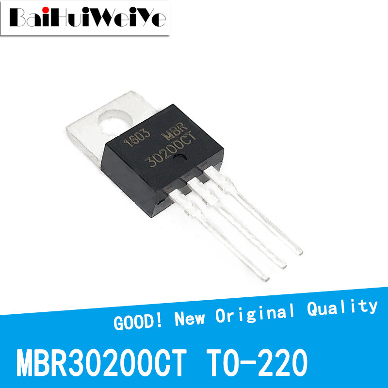 10PCS/LOT MBR30200CT MBRF30200CT 30A200V 30200CT TO-220 TO220 MOSFET P-Channel Field Effect New Original Good Quality Chipset