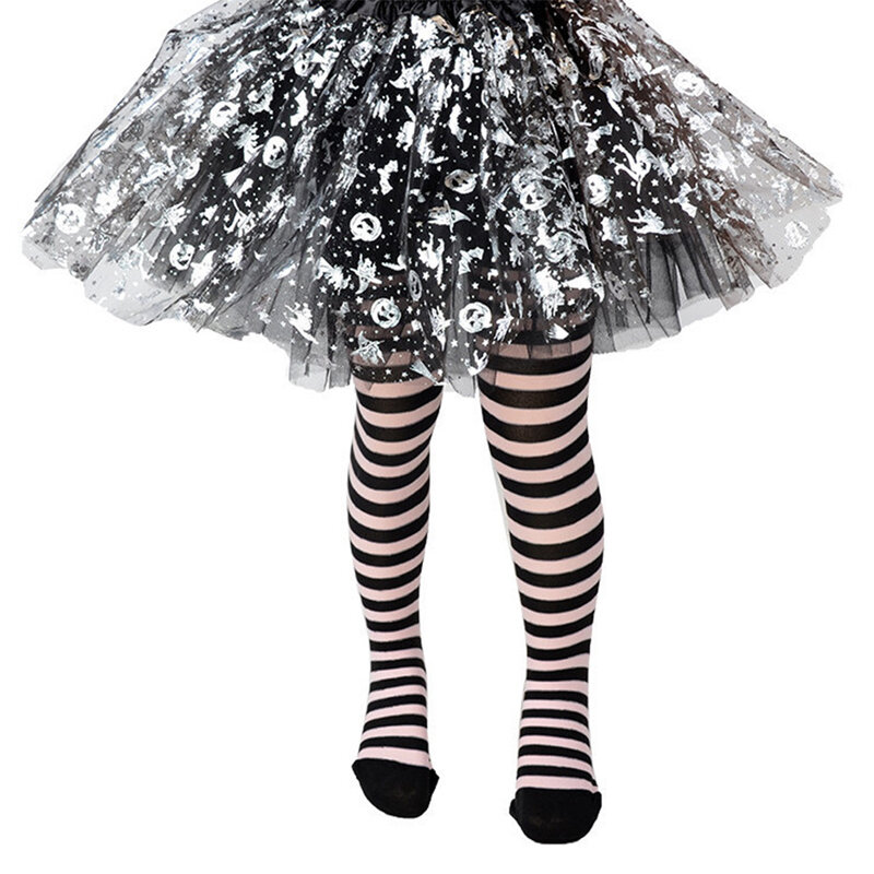 5-8 ans fille Halloween bas rayure couleur mixte Stretch serré pantalon rayé collants bébé fille fête Cosplay bas D40