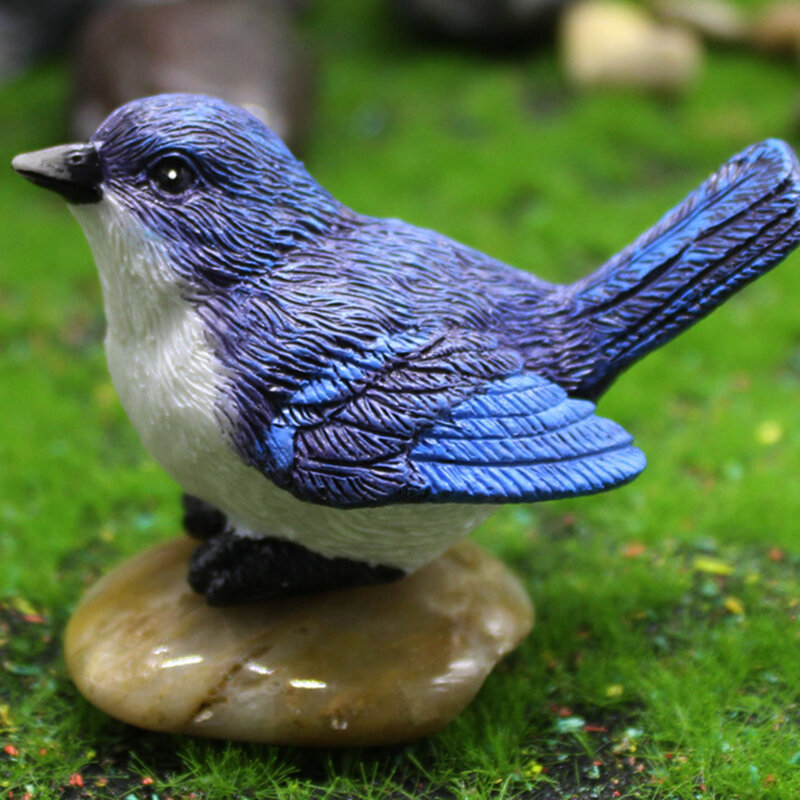 Mała śliczna papuga ptasie gniazdo figurka Model zwierzęcia Home Decor miniaturowa żywica wróżka ogród Bonsai dekoracje akcesoria 1 sztuka