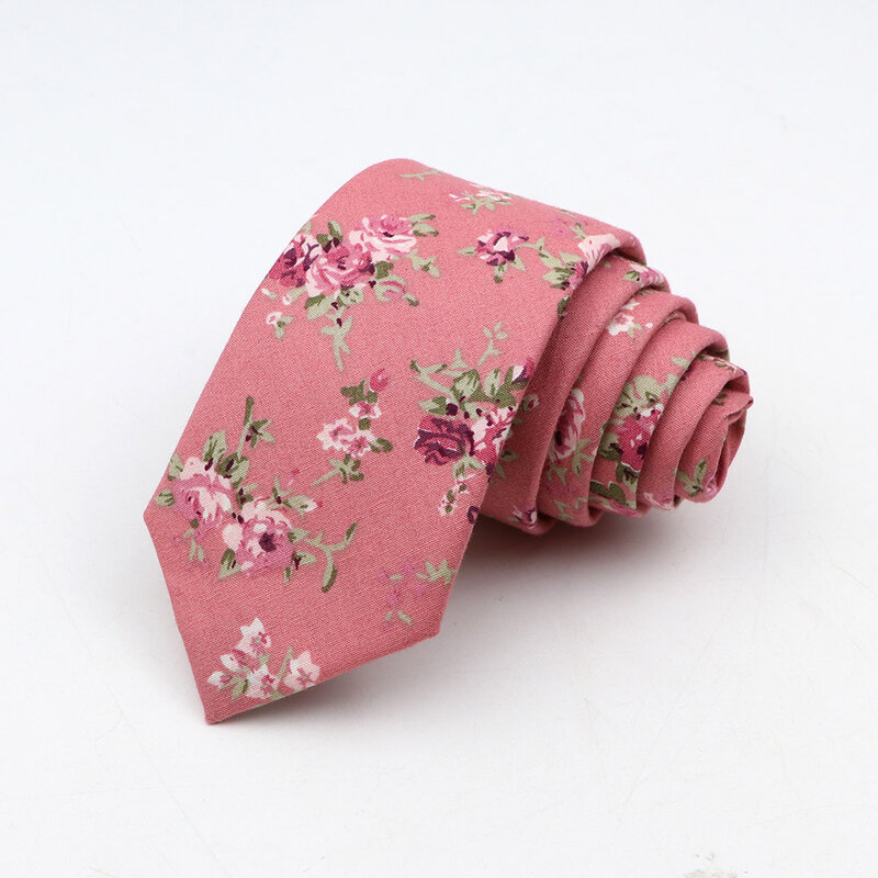 Floral Ties For Men Skinny Cotton Neck Tie For Wedding Casual Mens Women Necktie Classic Suits Dress Flower Print Tie Men Gift