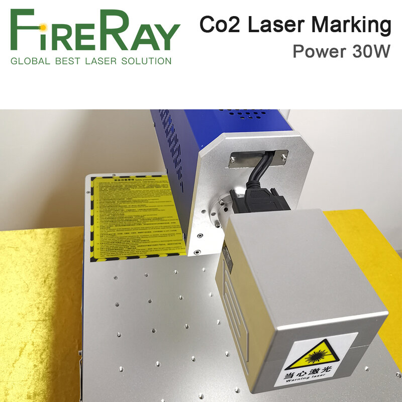 Fireray Draagbare 10.6um Co2 Lasermarkeermachine 30W Galvanometer Diafragma 10Mm Lens 210X210Mm
