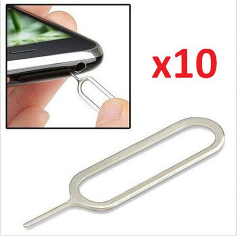 10 шт./лот, металлический лоток для Sim-карты, Инструмент для извлечения, игла для ключей для Iphone, iPad, samsung, Huawei