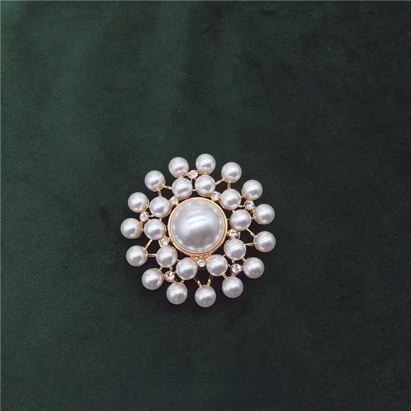 Strass completo barroco duplo círculo broche de alta qualidade moda feminina jóias pinos feitos à mão metal marca broche