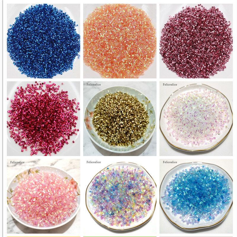 Acessórios de joias de ornamento de bolinhas bingsu, 100g 2*3mm, faça você mesmo, contas de moda cilíndricas de plástico coloridas