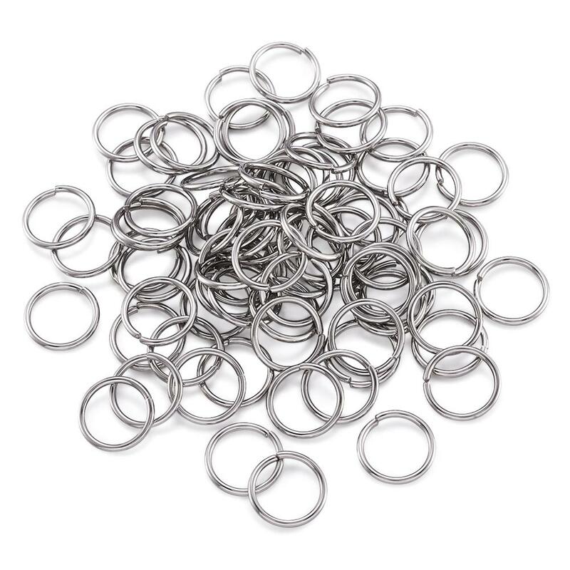4mm 6mm 8mm anéis de salto aberto de aço inoxidável fechados não soldada conectores de anéis rachados para jóias diy pulseiras fazendo descobertas