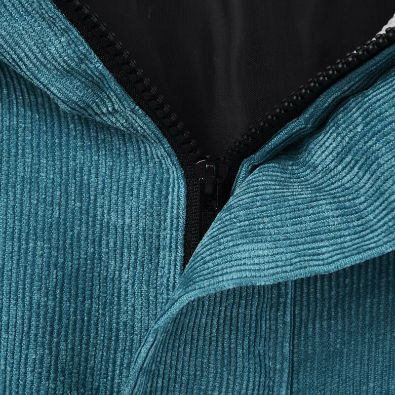 Ropa abrigos y chaquetas de manga larga de pana de Patchwork de gran tamaño de la chaqueta con cremallera chaqueta abrigos y chaquetas de las mujeres 2019 de 9,3