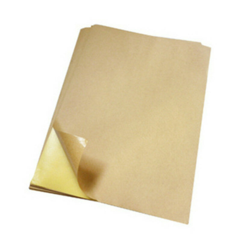 100 ชิ้น/ถุง Adhesiuve กระดาษ A4 Kraft กระดาษพิมพ์สติกเกอร์พิมพ์ไวนิลพิมพ์อิงค์เจ็ทเลเซอร์ A4 ป้ายพิมพ์ติดกระดาษ